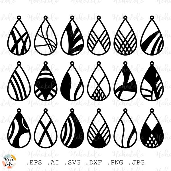 Earrings Svg Bundle Teardrop