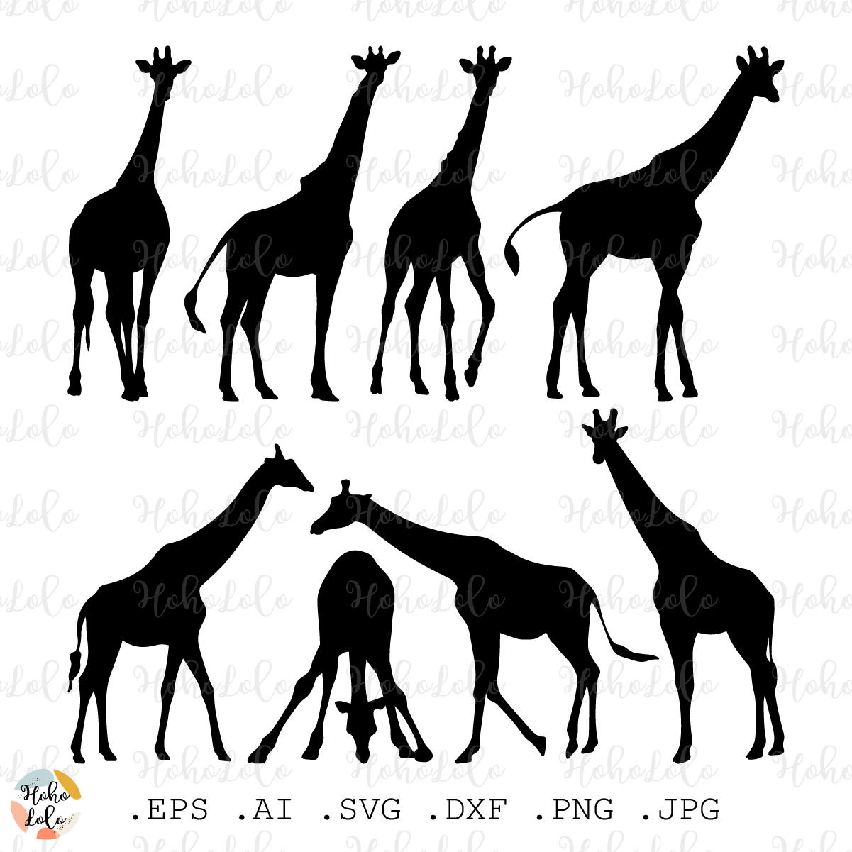 Giraffe Monogram, Giraffe Silhouette Graphic by ETC Craft Store