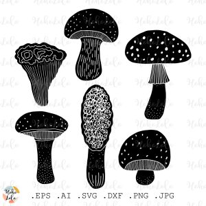 Mushrooms Svg Boho Scandi