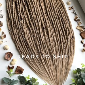 Ready to ship dreadlocks extensions, light brown dreads
