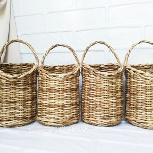 Round Onion Basket With Lid for Cottagecore Kitchen Storage and