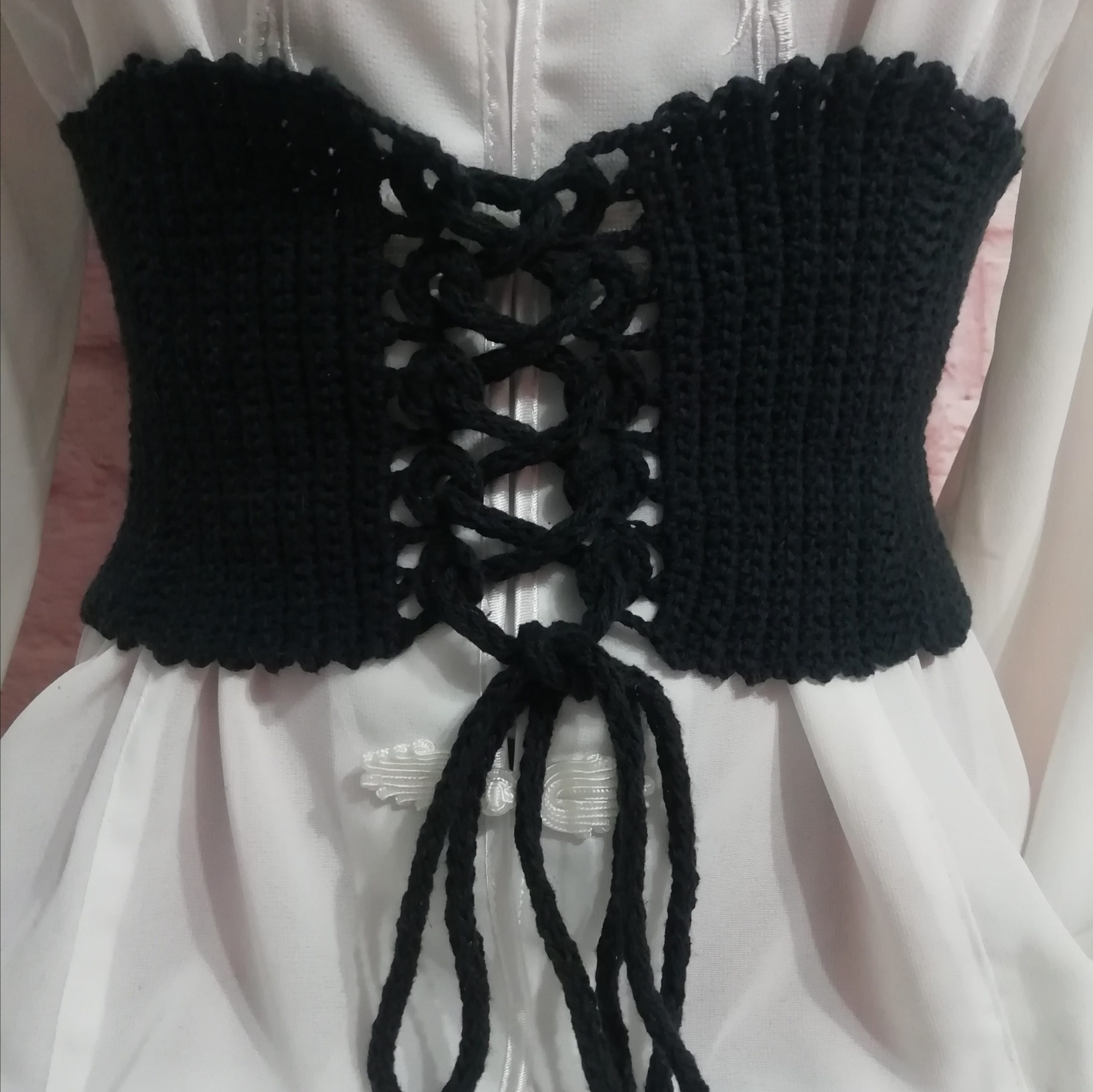 Corset belt crochet, Dark blue corset, plus size corset, wai