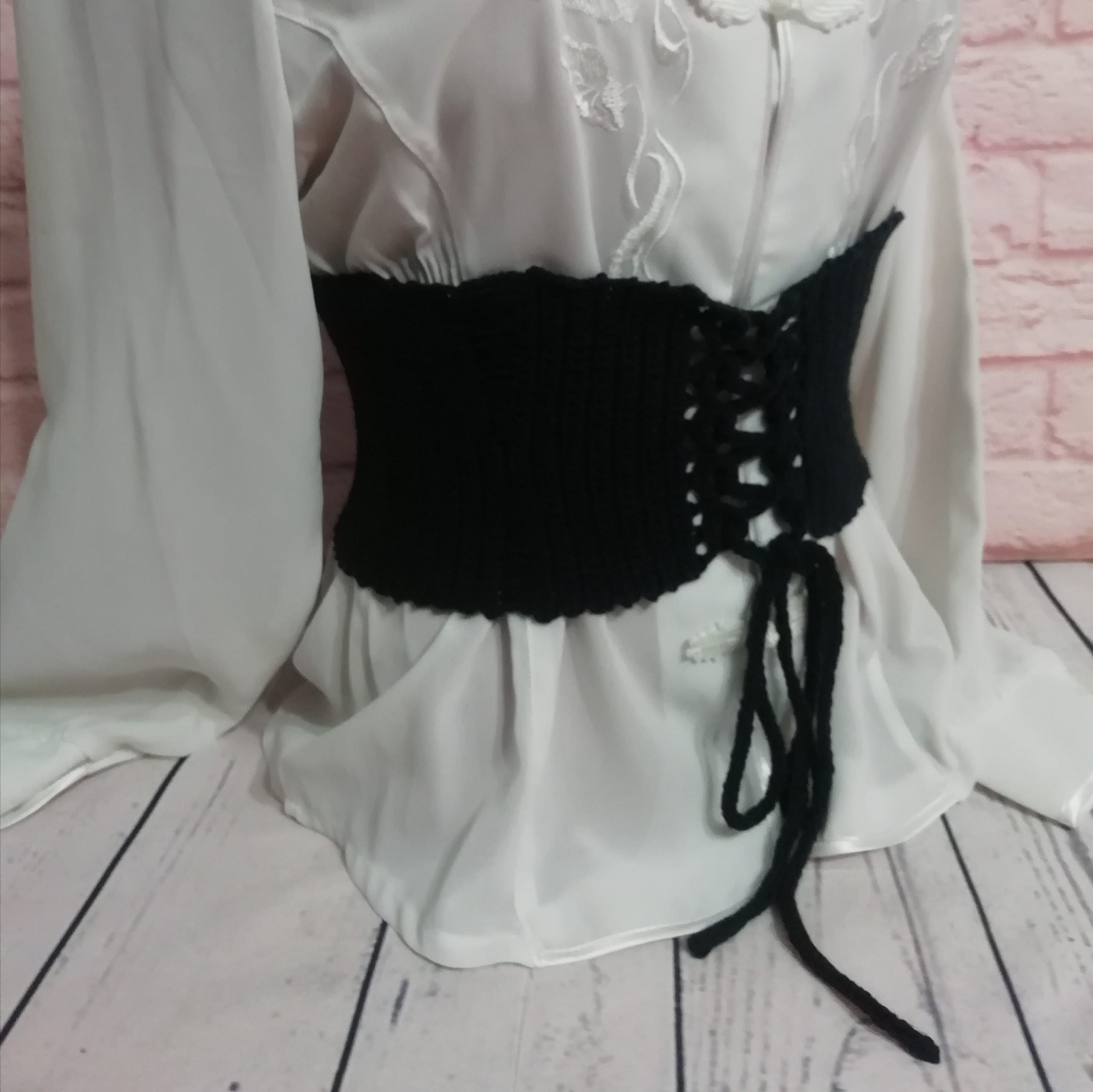 Corset belt crochet, Dark blue corset, plus size corset, wai