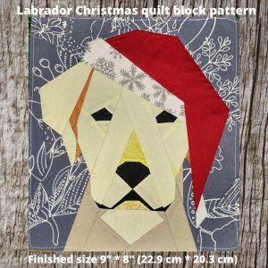 Handmade Marketplace 560 Labrador Christmas quilt block PDF pattern