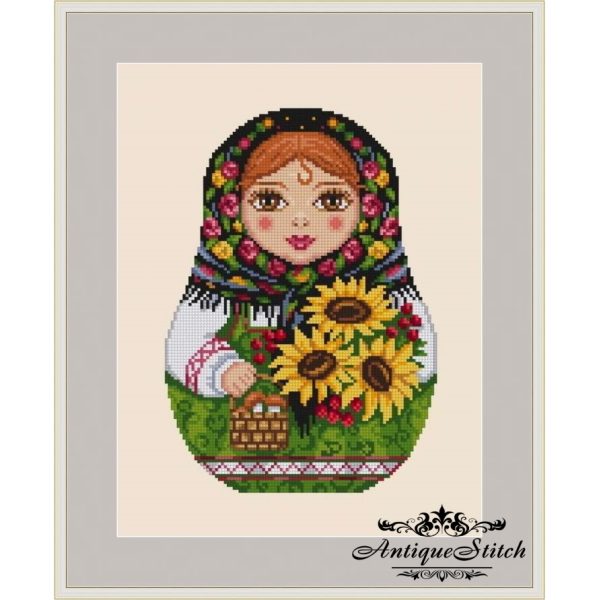 Matryoshka Autumn Cross Stitch Pattern PDF Seasons Russian Doll