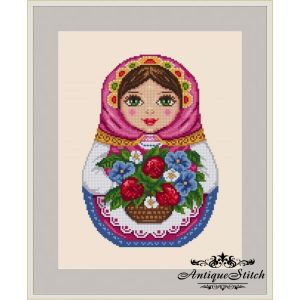 Matryoshka Summer Cross Stitch Pattern PDF Seasons Russian Doll