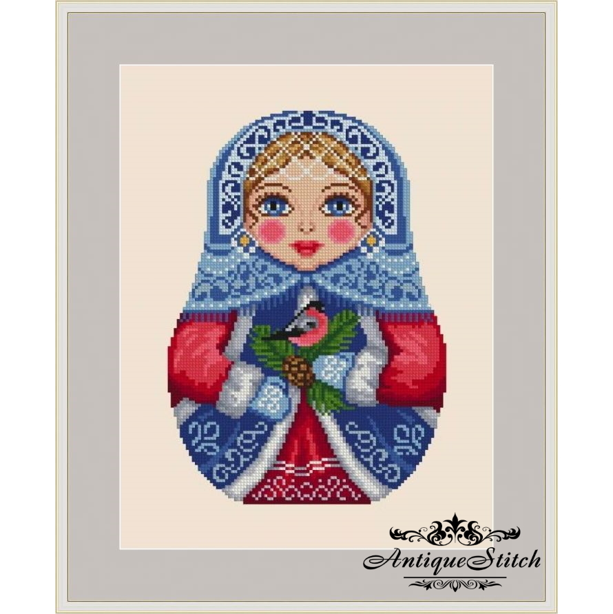 Matryoshka Winter Cross Stitch Pattern PDF Seasons Russian Doll 1 Matryoshka Winter Cross Stitch Pattern PDF Seasons Russian Doll