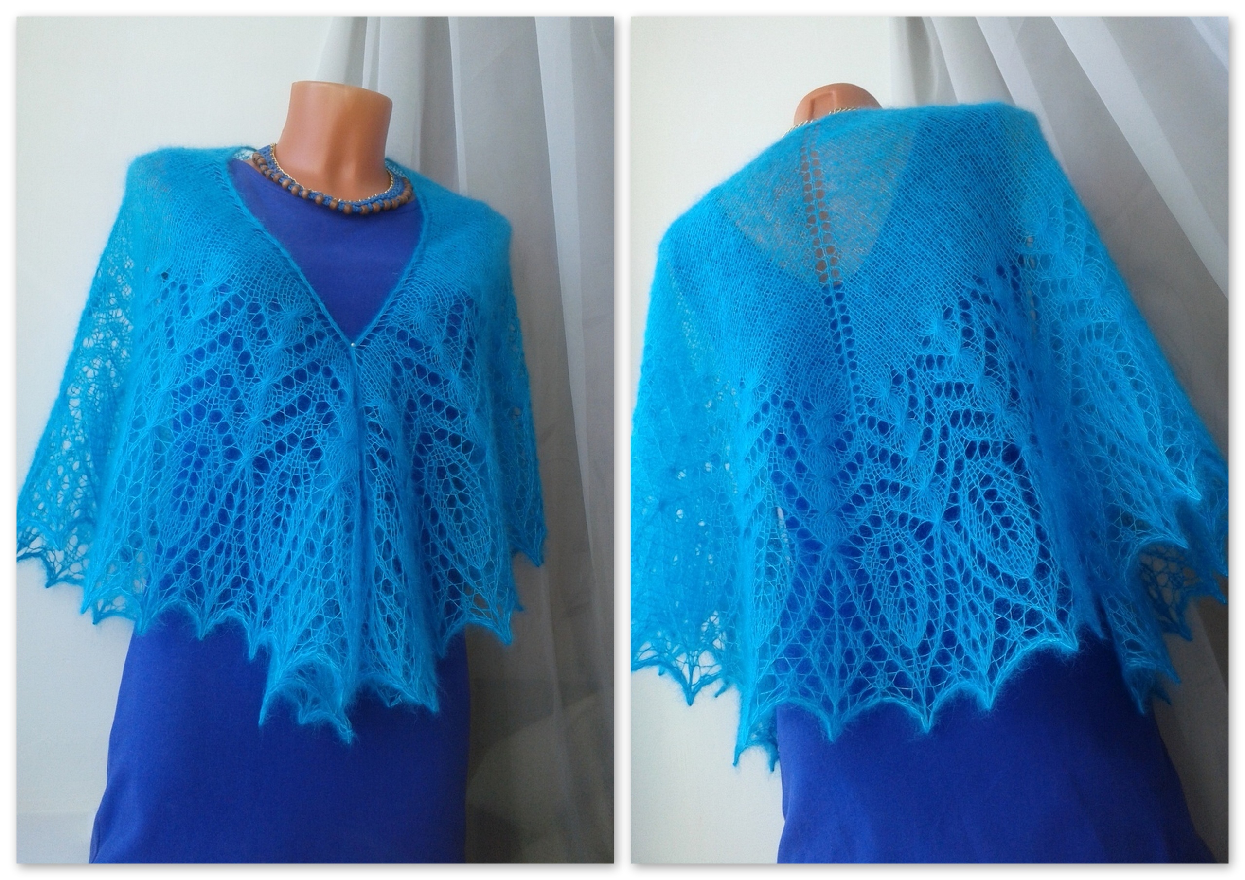 Triangle Shawl Knitting Pattern Simple Lace Shawl Design