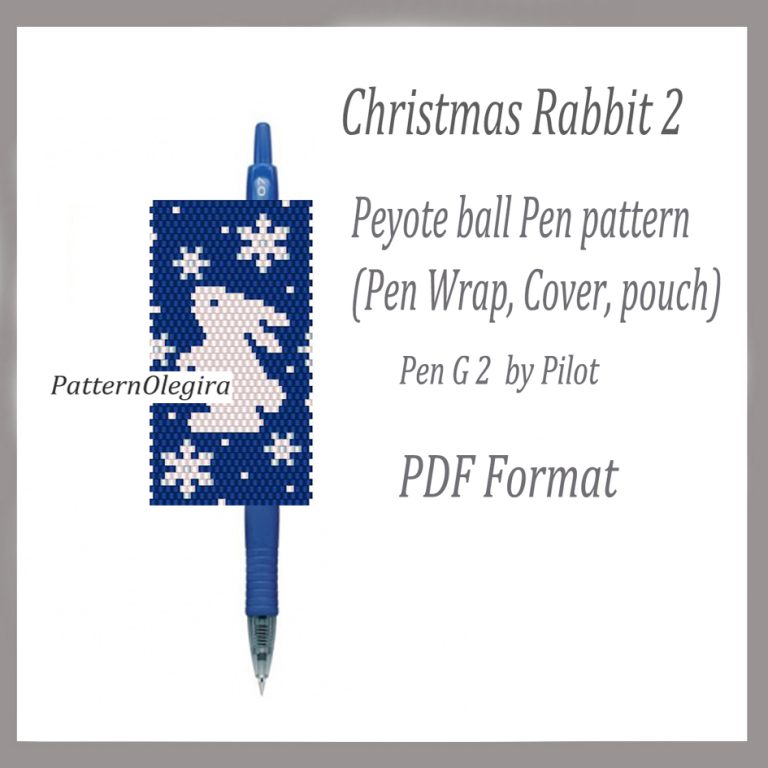 Christmas Rabbit 2 bead pattern pen wrap Olegirabeadpatterns