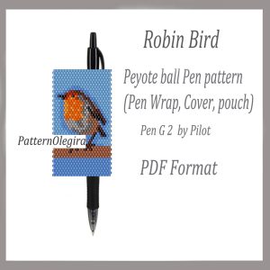 Home 1185 Robin Bird Bead pattern PDF file Bead cover pen Bead pen wraps Beading pattern Bird patterns Olegirabeadpatterns