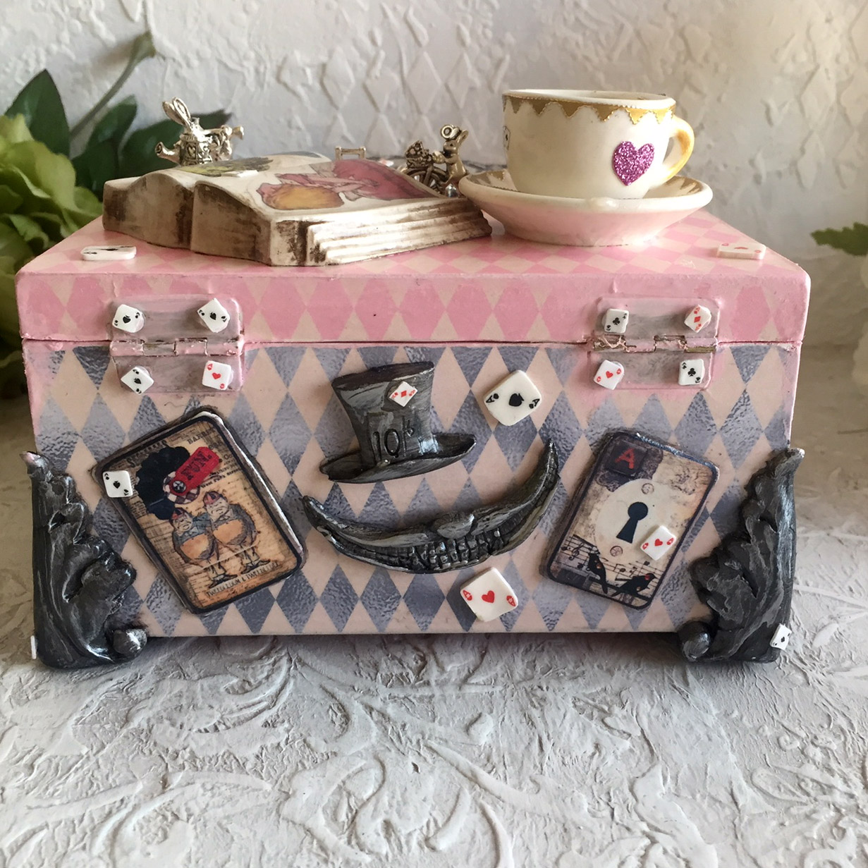 Alice in Wonderland Gifts, Decoupage Jewelry Box, Birthday Present