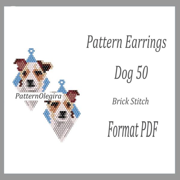 DOG 50 Earrings bead patterns PDF file Beading patterns Beading earrings Beading dogs Olegirabeadpatterns