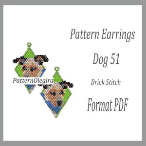 DOG 51 Earrings bead patterns PDF file Beading patterns Beading earrings Beading dogs Olegirabeadpatterns