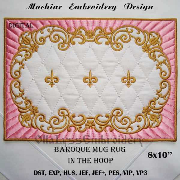 Baroque Mug Rug ITH