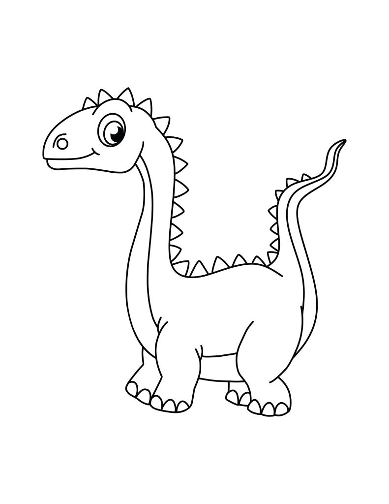 Cute Dinosaur Coloring Pages for Kids - Crealandia