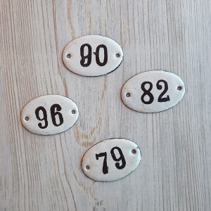 Small apt door number plates: 79 82 90 96 address signs