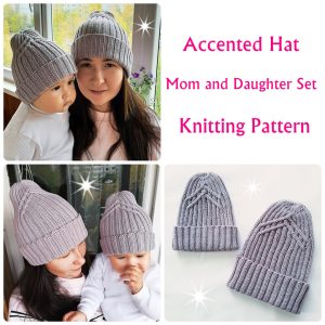 Knitting Pattern Ribbed Hat with Cabled Crown 2 sizes