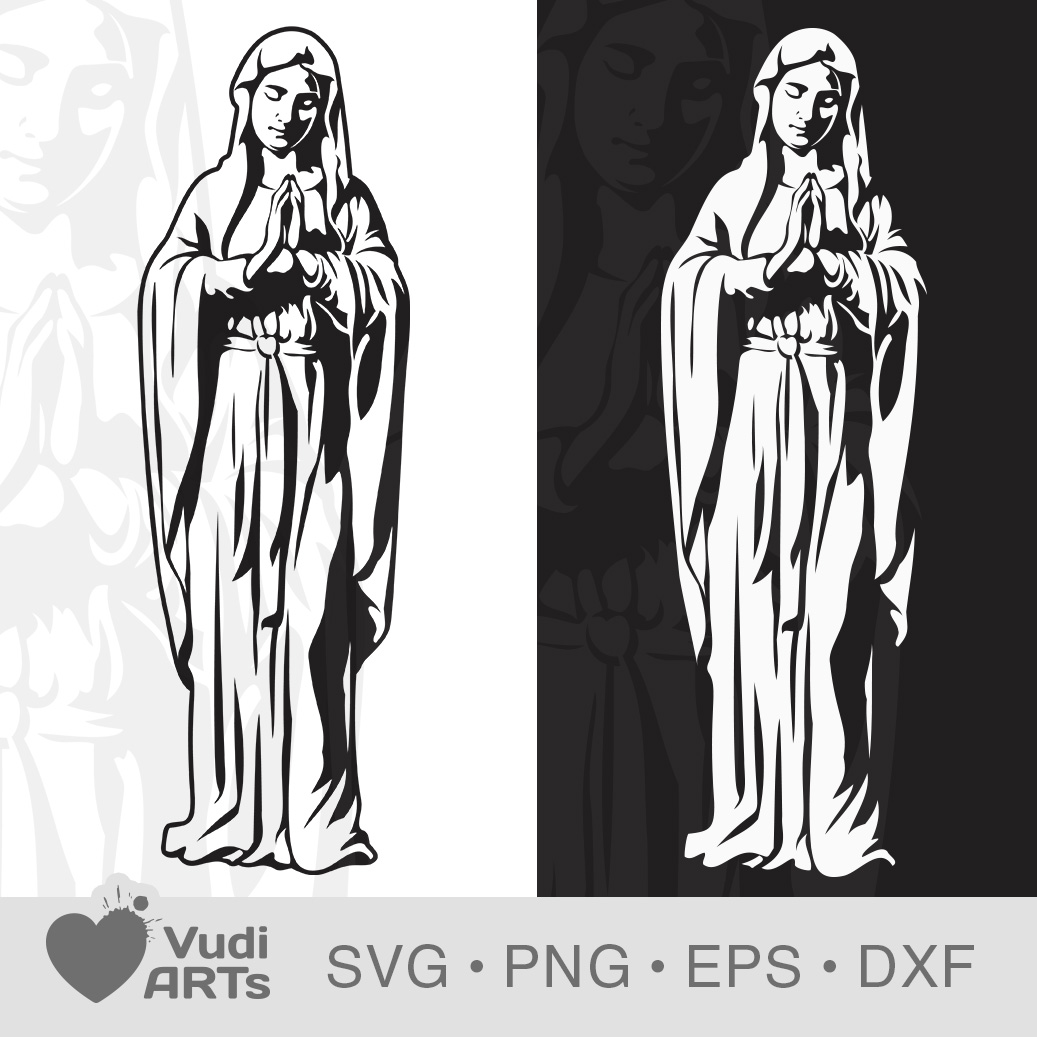 Praying Virgin Mary svg  Mother of God Svg - Crealandia