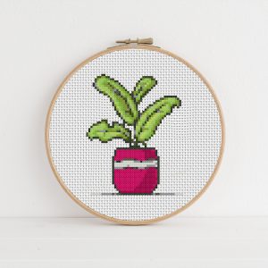 Plant cross stitch pattern PDF
