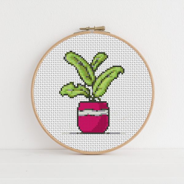 Plant cross stitch pattern PDF
