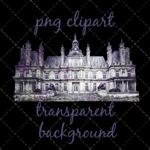 Digital painting poster old palace European castle