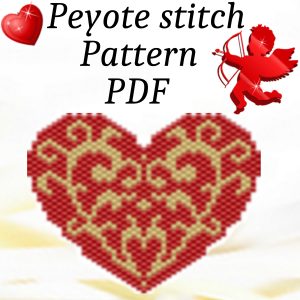 Peyote stitch pattern Red heart