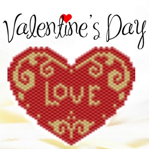 Peyote stitch pattern Valentine heart Love Beaded pendant PDF file