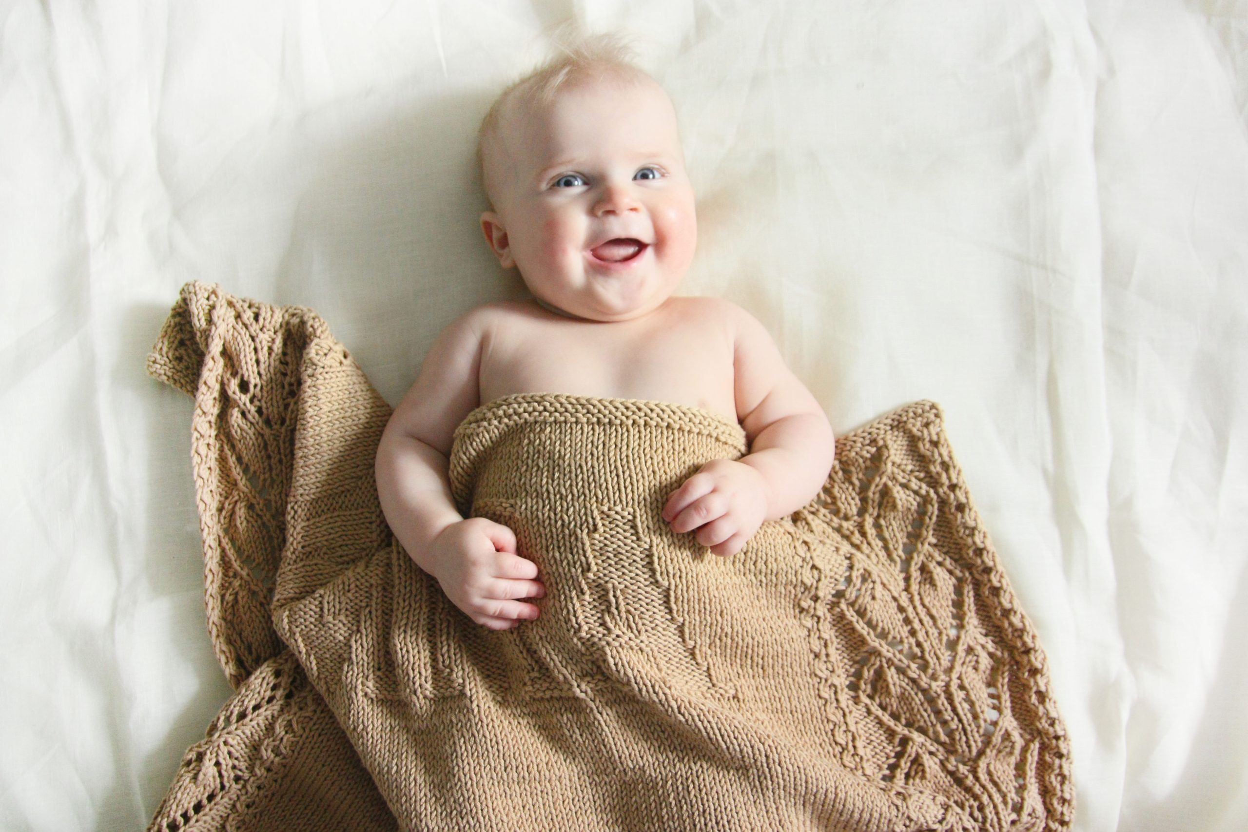 Heirloom Pointelle Knit Baby Blanket 100% Cotton Baby Shower Gift