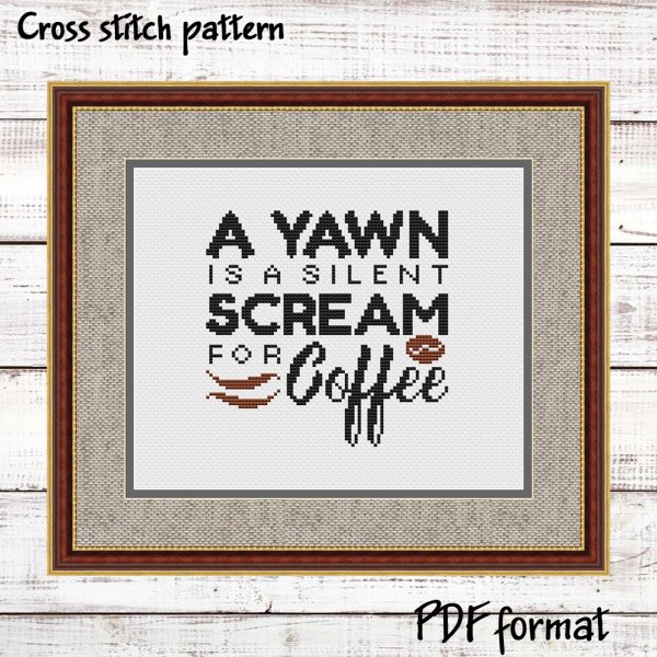 Coffee cross stitch pattern