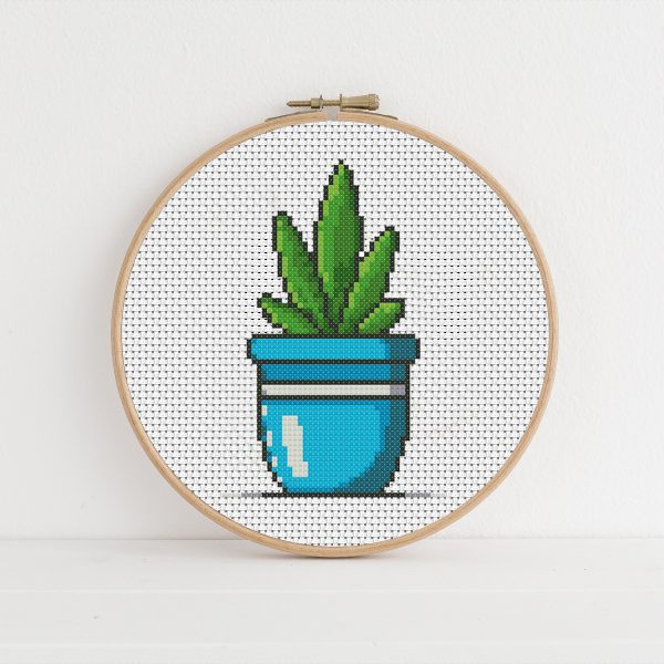 Plant cross stitch pattern PDF