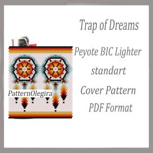 Trap of Dreams beading lighter cover pattern Beading patterns Bead peyote pattern Olegirabeadpatterns