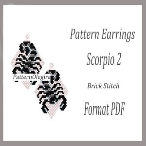 Scorpio 2 Bead earrings pattern Scorpio beading pattern Bead earrings pattern Olegirabeadpatterns
