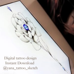 Evil Eye Tattoo Design Flower And Greek Evil EyeTattoo Idea