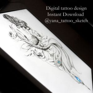 Mermaid Tattoo Design Mermaid Tattoo Stencil Idea Sketch
