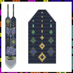 Loom beaded necklace pattern Gerdan Geometric pattern PDF file