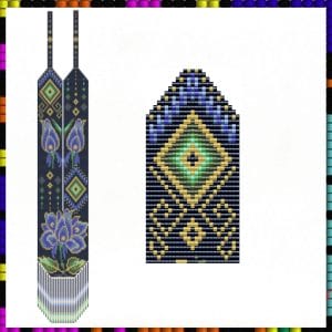 Loom beaded necklace pattern Gerdan Geometric pattern PDF file