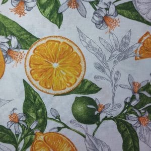 Strong high quality reusable beige tote bag, bag of lemon