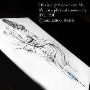 Mermaid Tattoo Design Mermaid Tattoo Stencil Idea Sketch