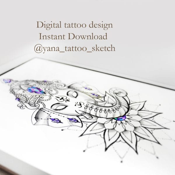 Ganesha Tattoo Sketch Elephant Ganesha Tattoo Sketch Mandala Tatt