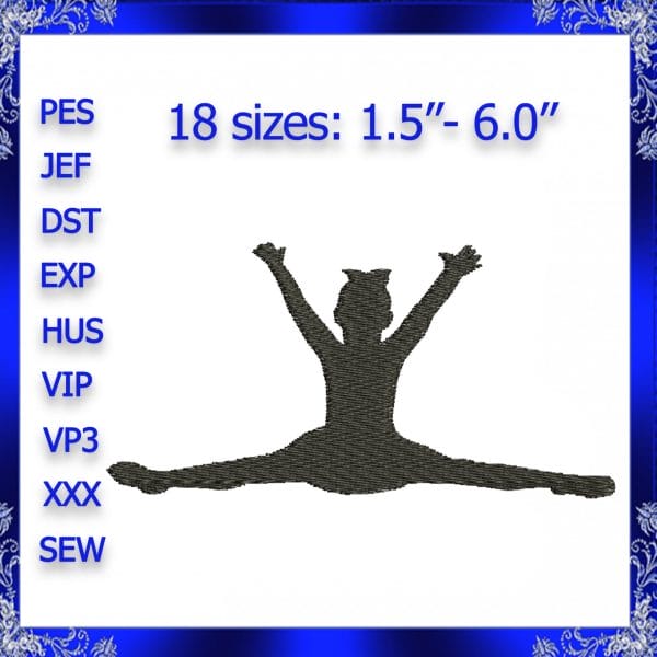 Cheerleader machine Embroidery Design
