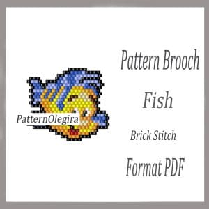 Fish bead brooch pattern Fish bead pattern Brick stitch bead pattern Beading Olegirabeadpatterns