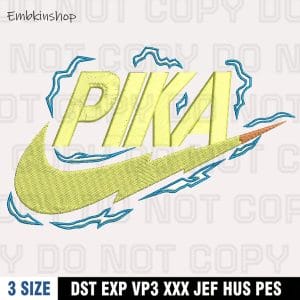 Nike Pikachu Embroidery Design