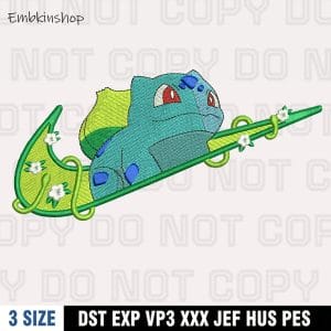 Nike x Bulbasaur Logo Embroidery Design