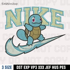 Nike Squirtle Embroidery Design