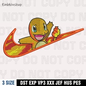 Nike x Charmander Embroidery Design, Digital File