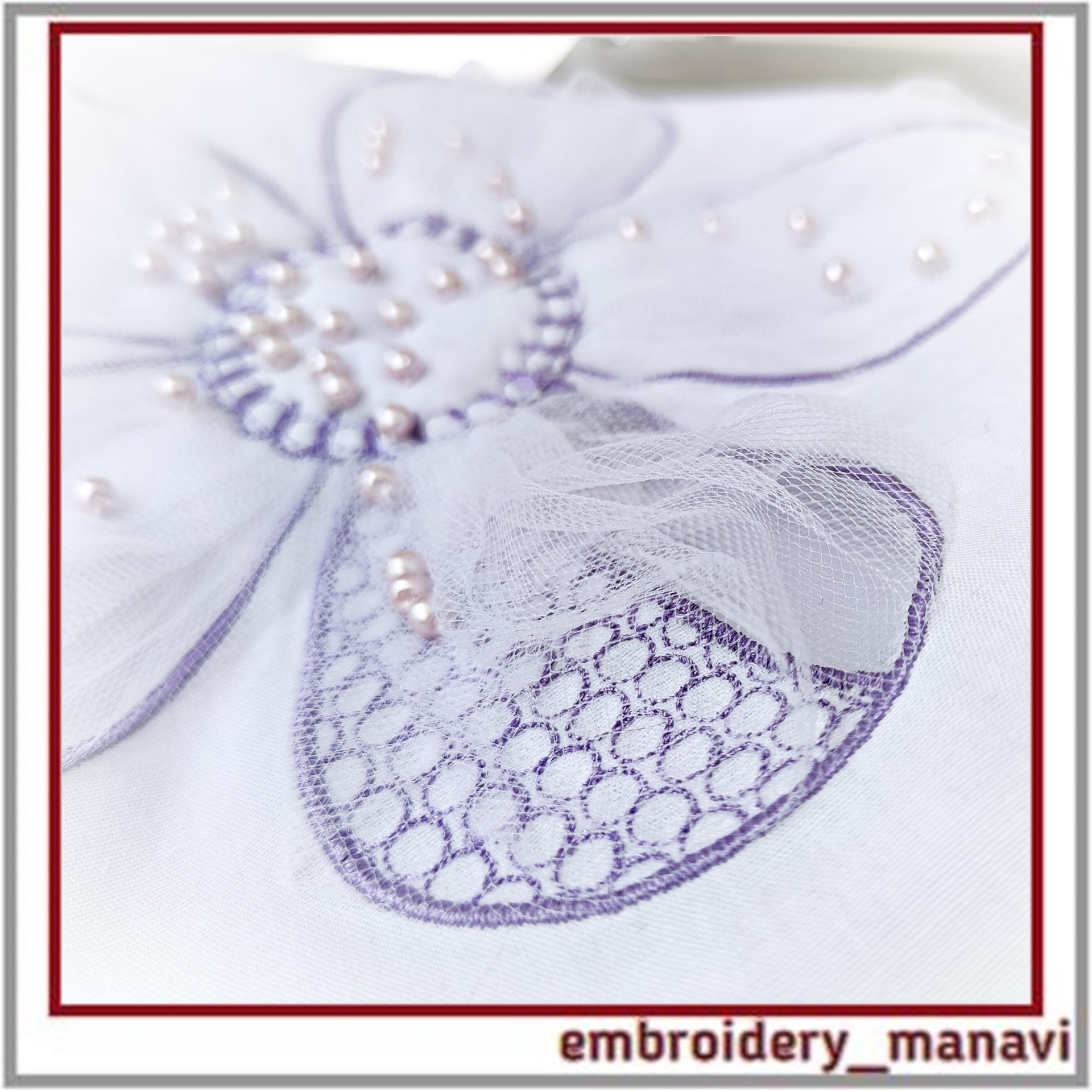 3D embroidery design flower appliqué with mesh drapery 1 3D_embroidery_design_flower_appliqué_with_mesh_drapery