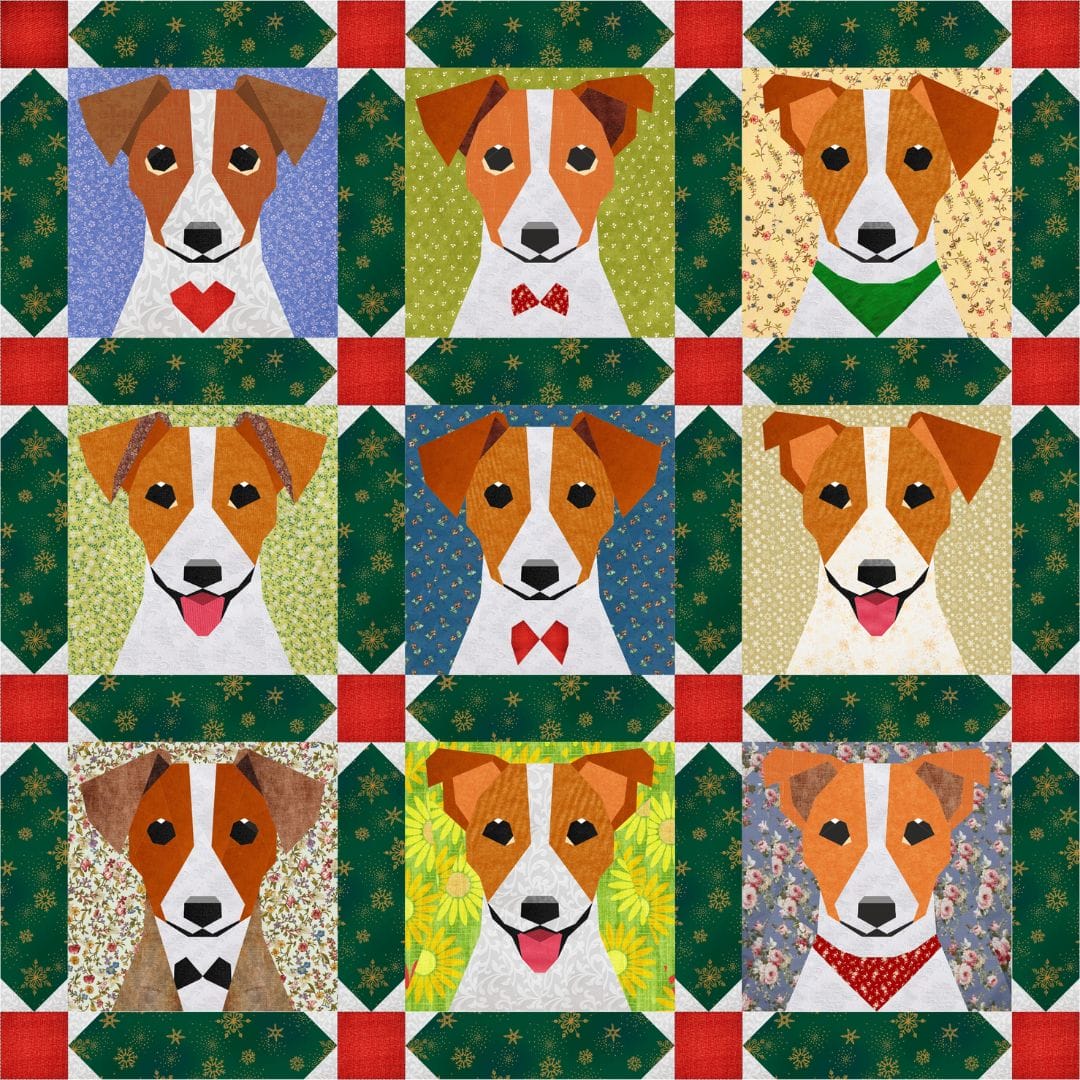 8in Jack Russell quilt block patterns 4 versions with variation 9 8in Jack Russell quilt block patterns 4 versions with variation - Image 9