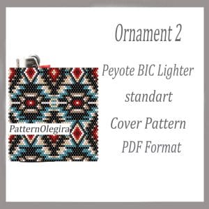 Ornament 2 beading lighter cover pattern Beading patterns Bead peyote pattern Beading Olegirabeadpatterns