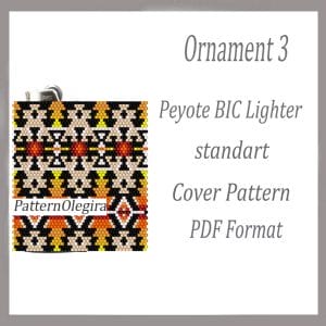 Ornament 3 beading lighter cover pattern Beading patterns Bead peyote pattern Beading Olegirabeadpatterns