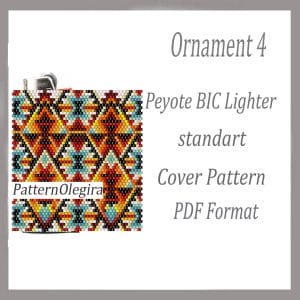 Ornament 4 beading lighter cover pattern Beading patterns Bead peyote pattern Beading Olegirabeadpatterns
